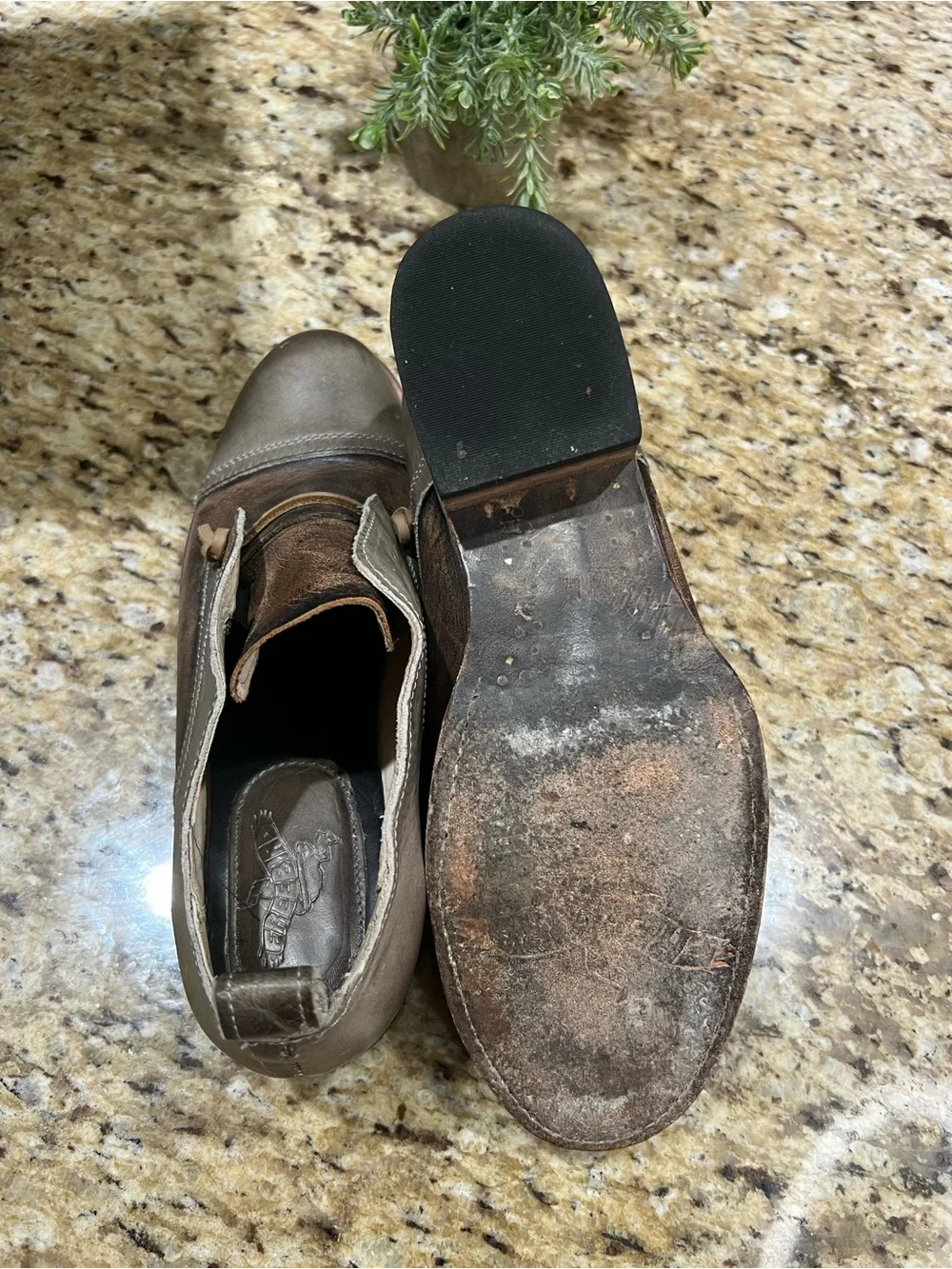 Freebird Mabel Leather Distressed Grey/Brown Western Slip-on Oxford Loafers 9